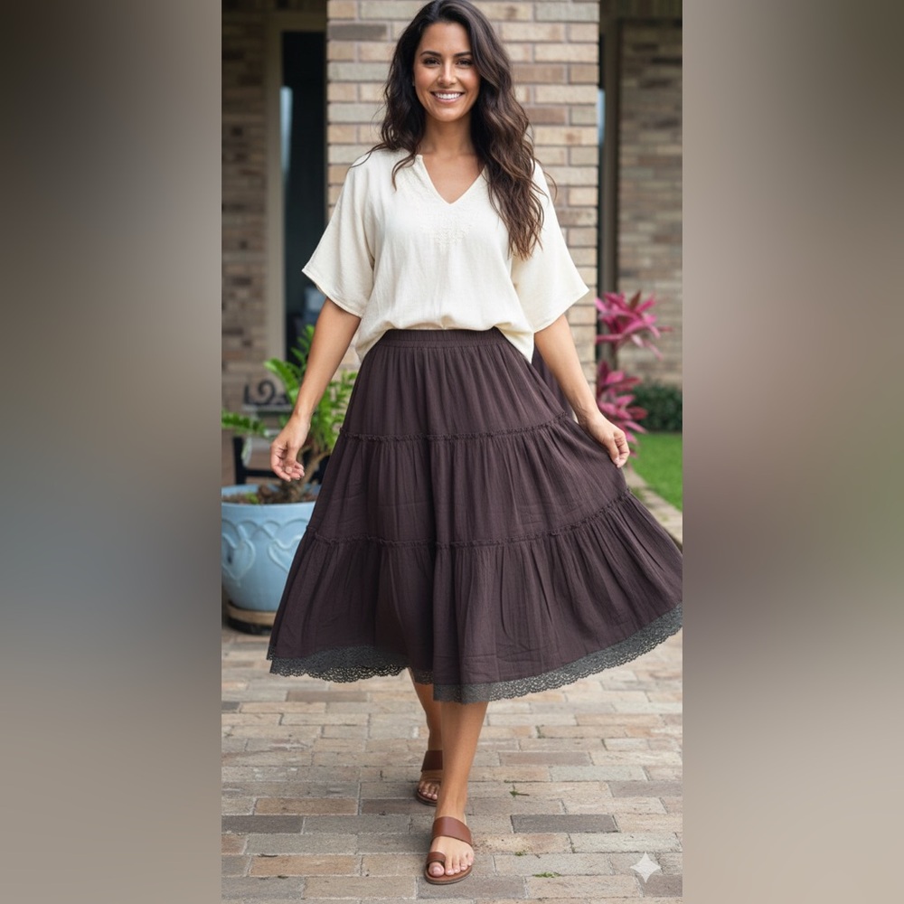 ECI New York Brown Skirt